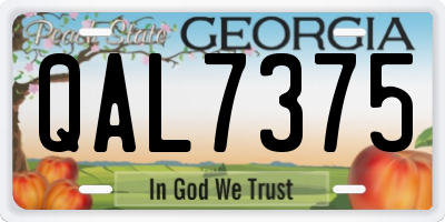 GA license plate QAL7375