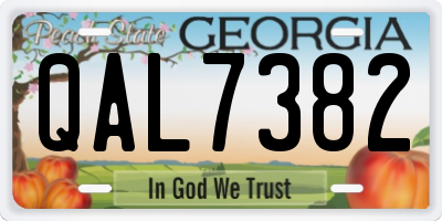 GA license plate QAL7382