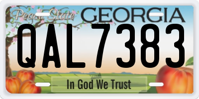 GA license plate QAL7383