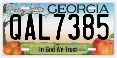 GA license plate QAL7385