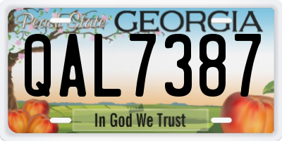 GA license plate QAL7387