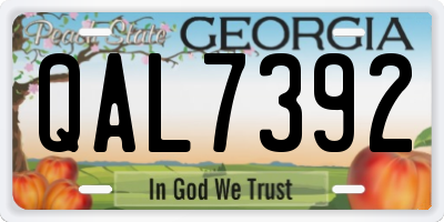 GA license plate QAL7392