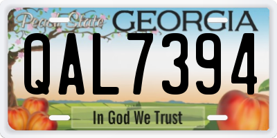 GA license plate QAL7394