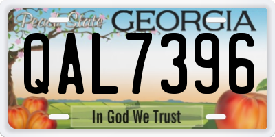 GA license plate QAL7396