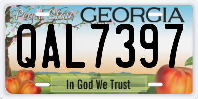 GA license plate QAL7397