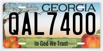 GA license plate QAL7400