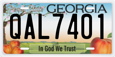 GA license plate QAL7401