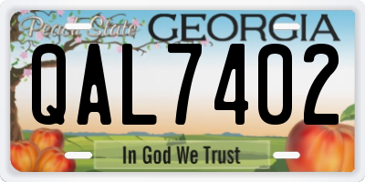 GA license plate QAL7402