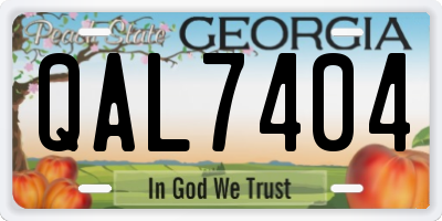 GA license plate QAL7404