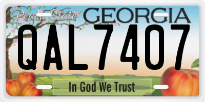 GA license plate QAL7407