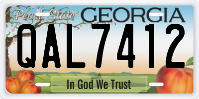 GA license plate QAL7412