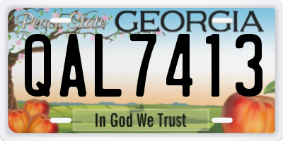 GA license plate QAL7413