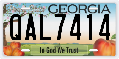 GA license plate QAL7414