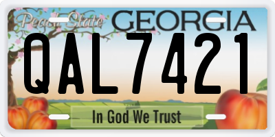 GA license plate QAL7421