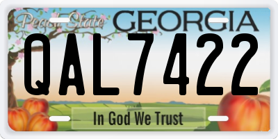 GA license plate QAL7422