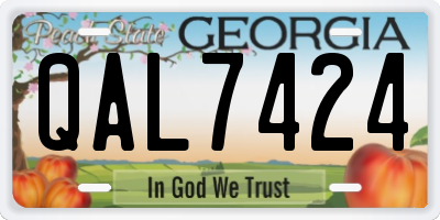 GA license plate QAL7424