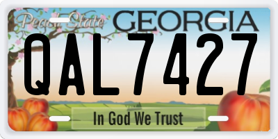 GA license plate QAL7427