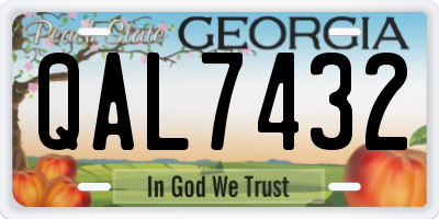 GA license plate QAL7432