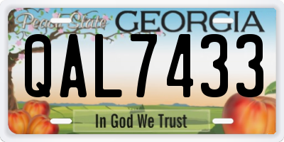 GA license plate QAL7433