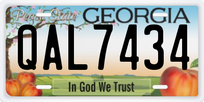 GA license plate QAL7434