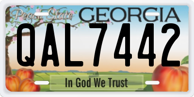 GA license plate QAL7442