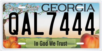 GA license plate QAL7444