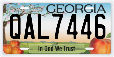 GA license plate QAL7446