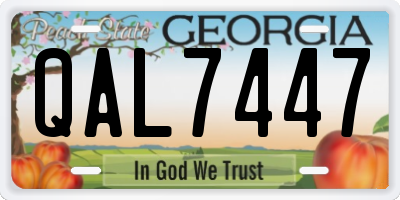 GA license plate QAL7447