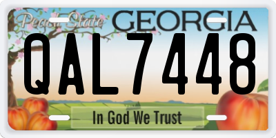 GA license plate QAL7448