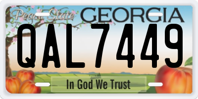 GA license plate QAL7449