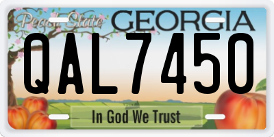 GA license plate QAL7450