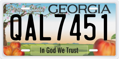 GA license plate QAL7451