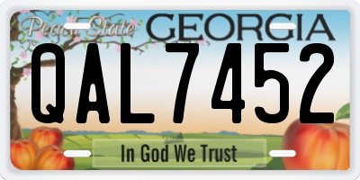 GA license plate QAL7452