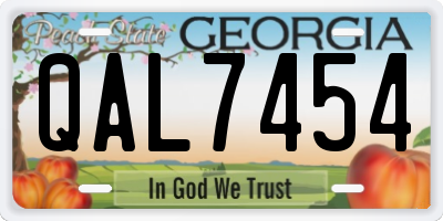 GA license plate QAL7454