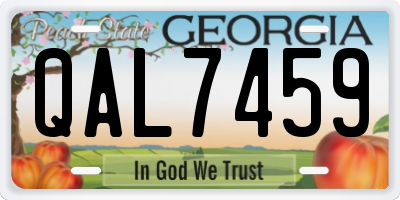 GA license plate QAL7459