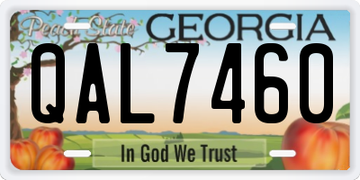 GA license plate QAL7460