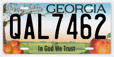 GA license plate QAL7462