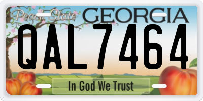 GA license plate QAL7464