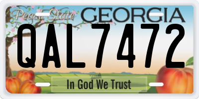 GA license plate QAL7472