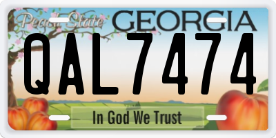 GA license plate QAL7474