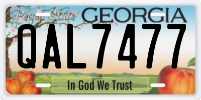 GA license plate QAL7477