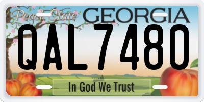 GA license plate QAL7480