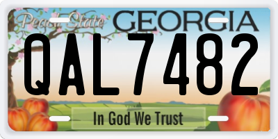 GA license plate QAL7482