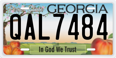 GA license plate QAL7484