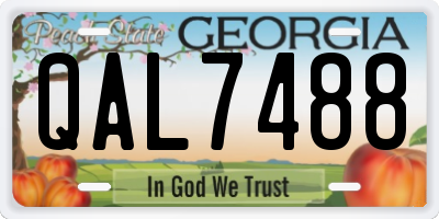 GA license plate QAL7488