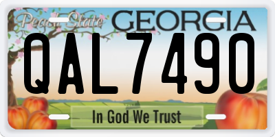 GA license plate QAL7490