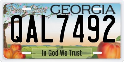 GA license plate QAL7492