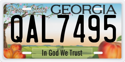 GA license plate QAL7495