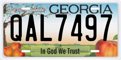 GA license plate QAL7497