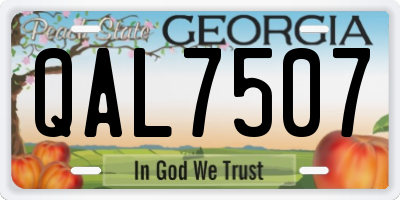 GA license plate QAL7507